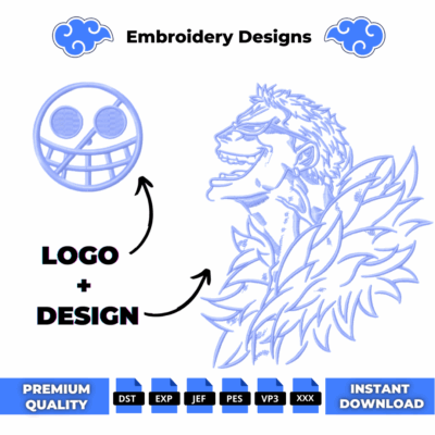 Anime embroidery design of Doflamingo from One Piece