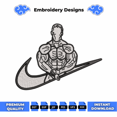 Anime embroidery design of Bodybuilder Kevin Levrone